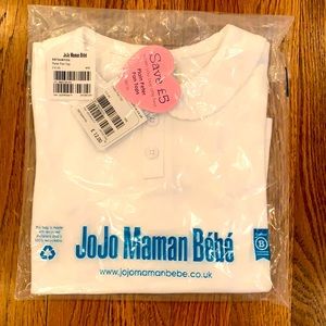 NWT Jojo Maman Bebe Long Sleeve Top with Peter Pan Collar